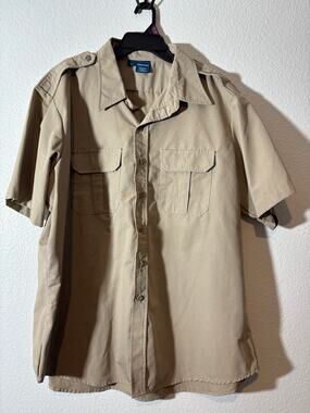 Propper Men's Size 2XL Beige Button-Up Utility Short Sleeve Shirt Gorpcore